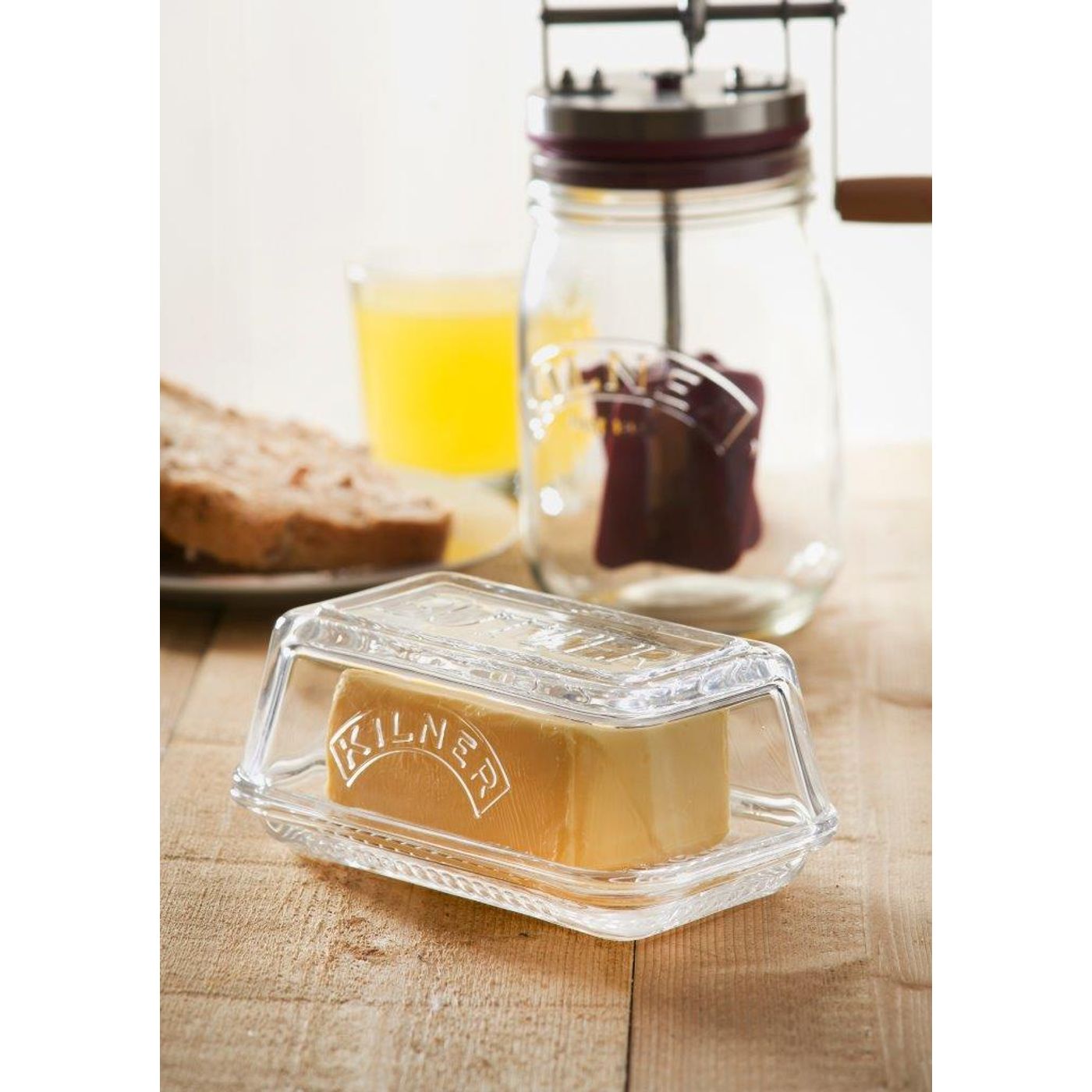 Beurrier en verre transparent